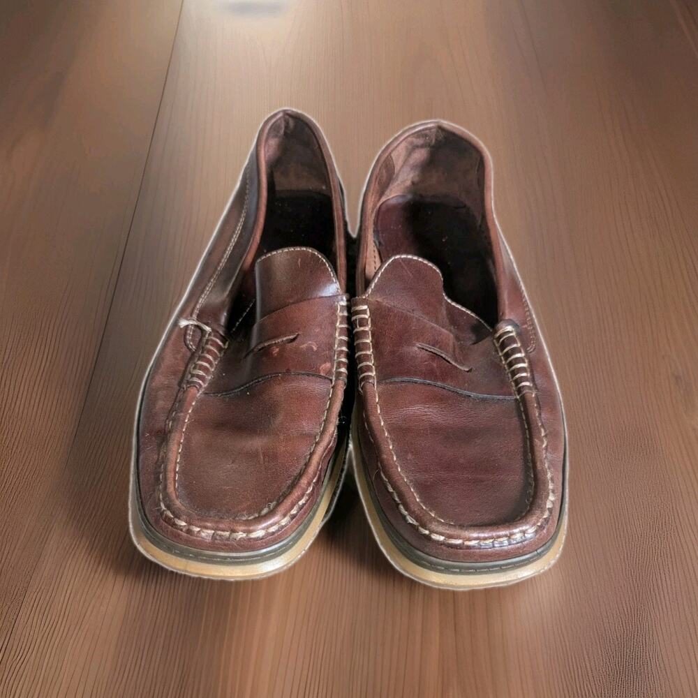 Tommy Bahama Men's Penny Loafers Size 11 M Brown Leather Driving Shoes Spain